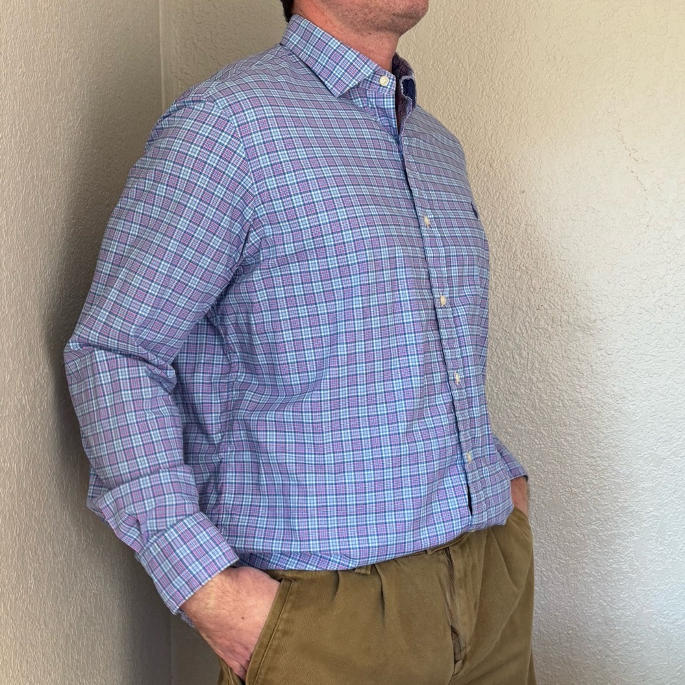 Polo Ralph Lauren Mens XL Cotton Stretch Button Down Long Sleeve Shirt